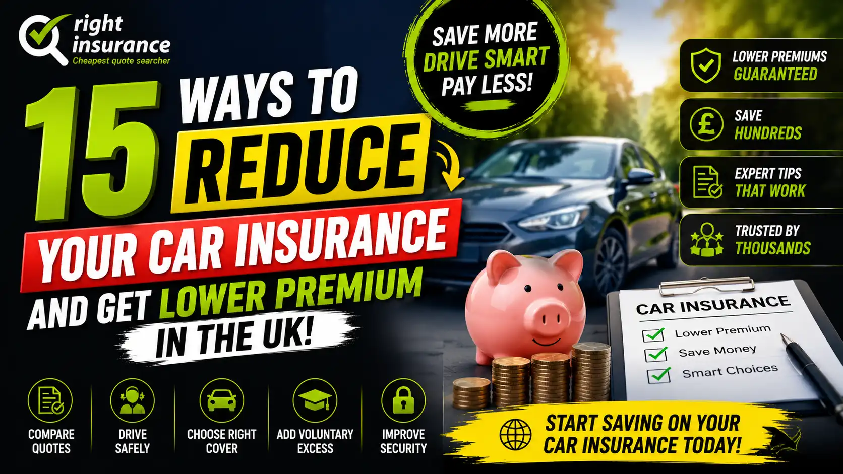 Top 15 Ways to Reduce Your Car Insurance Price in the UK